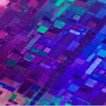 Colorful abstract digital semiconductor pattern