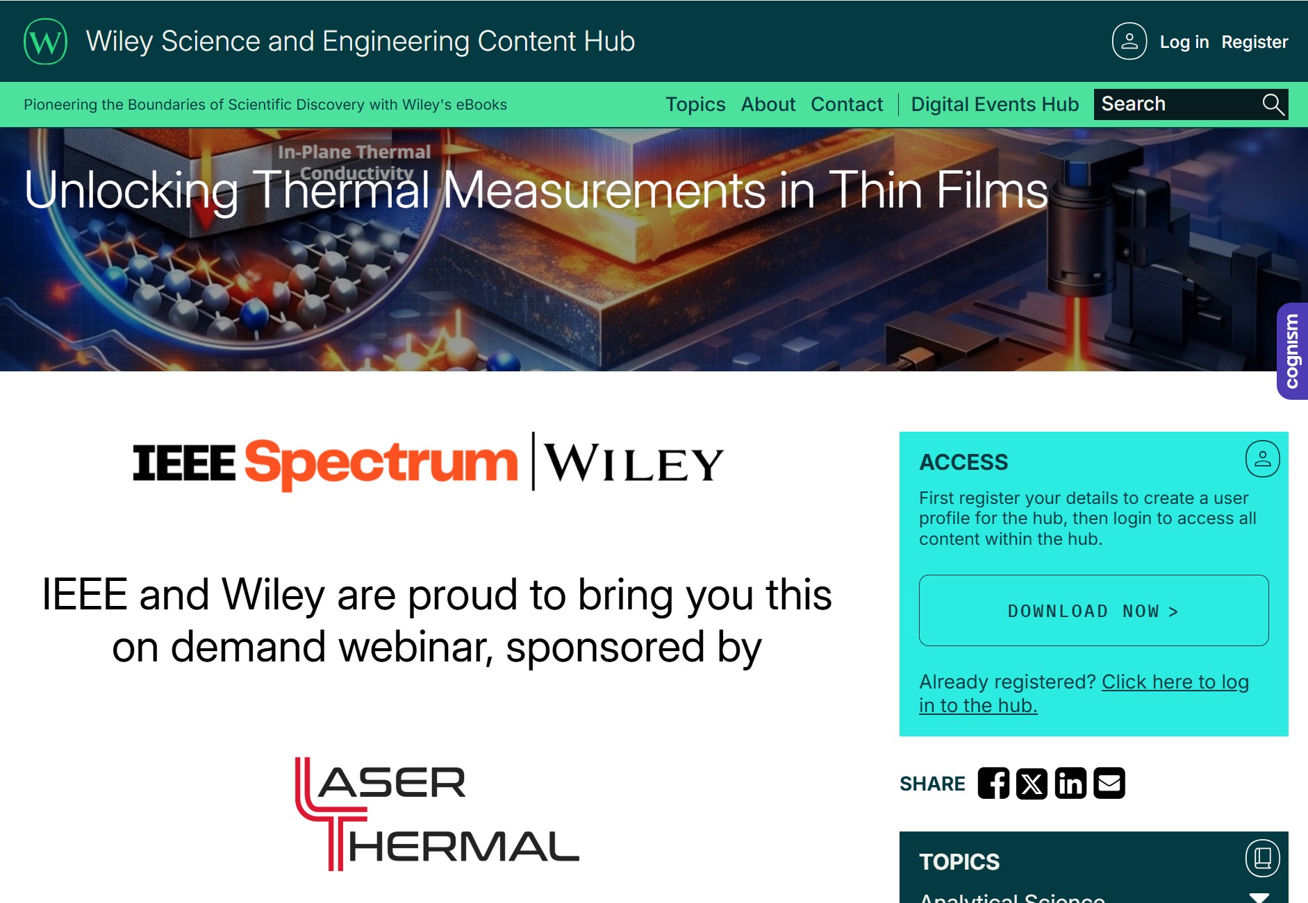 Webinar on thermal measurements in thin films